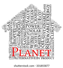 Ecology Earth concept word collage. Environmental poster design template