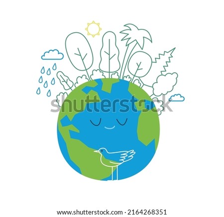 Ecology - Earth day -Modern flat vector concept illustration of a globe plated by trees. Creative landing web page illustartion