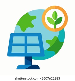 Ecology, earth day, solar panel icon. Element of mother earth day icon. website design and development, app development. Premium icon. Vector illustration on white background.