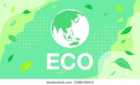 Ecology and the earth, environmental problems, natural energy. Vector illustration background material green color