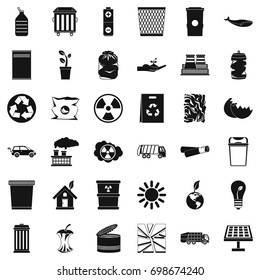 Ecology in earth icons set. Simple style of 36 ecology in earth vector icons for web isolated on white background