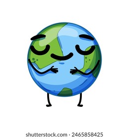 ecology earth planet character cartoon. save sad, comic sticker, environment love ecology earth planet character sign. isolated symbol vector illustration