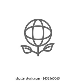 Ecology, earth, plant icon. Element of bio engineering illustration. Thin line icon for website design and development, app development. Premium icon