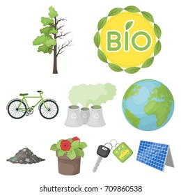 The ecology of the earth, the problems of ecology, ways to combat the ravages.Bio and Ecology icon in set collection on cartoon style vector symbol stock illustration.