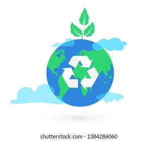 Ecology Earth Earth Recycle Sign Recycle Stock Vector (Royalty Free ...