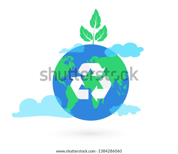 Ecology Earth Earth Recycle Sign Recycle Stock Vector Royalty