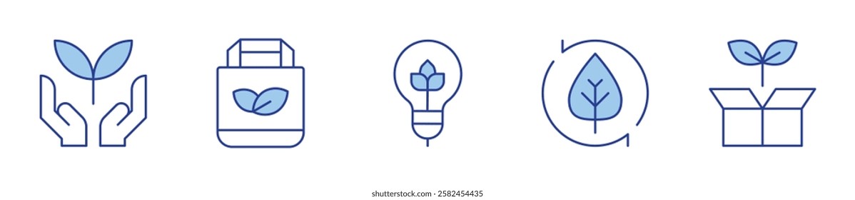 ecology, eco bag, eco, sustainable. Ecology Icon vector illustration. Line Duotone style. Editable stroke.