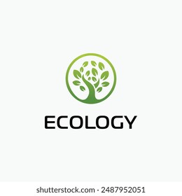 ecología, eco, biónico, naturaleza, Plantilla de diseño de logotipo saludable
