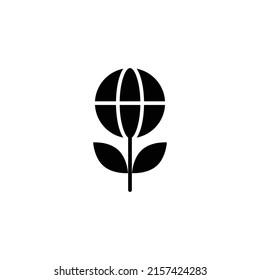 Ecology, eco, environment, globe, earth, growth stencil icon
