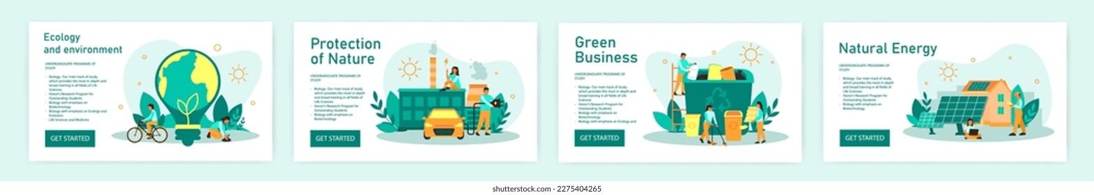 Ecology and eco friendly web banner for nature and protect the environment. Related of ecology, vector illustration