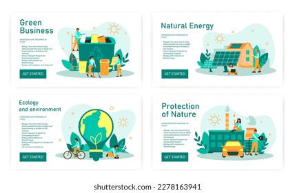 Ecology and eco friendly web banner for nature and protect the environment. Related of ecology, vector illustration