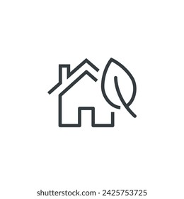 Ecology eco house home green icon, vector illustration