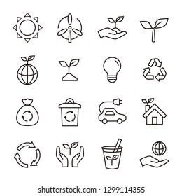 Ecology Eco icon set