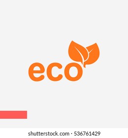 Ecology, eco leaf vector icon