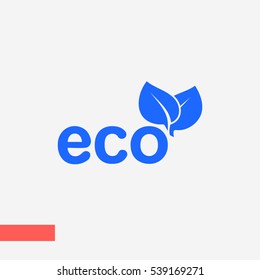 Ecology, eco leaf vector icon