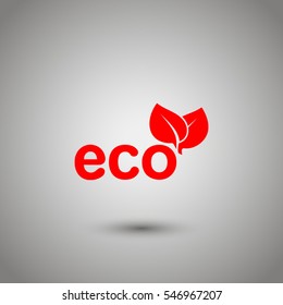 Ecology, eco leaf vector icon