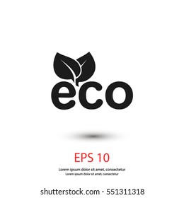 Ecology, eco leaf vector icon