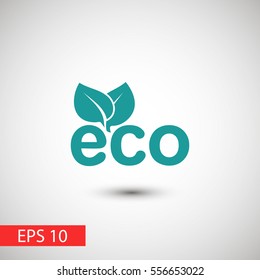 Ecology, eco leaf vector icon
