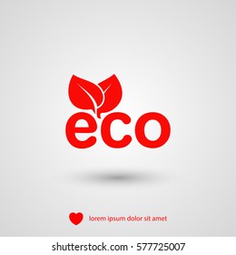 Ecology, eco leaf vector icon