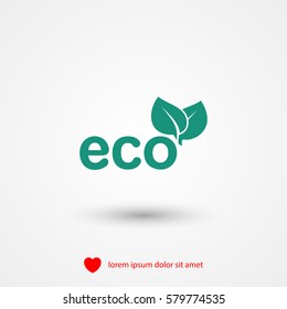 Ecology, eco leaf vector icon
