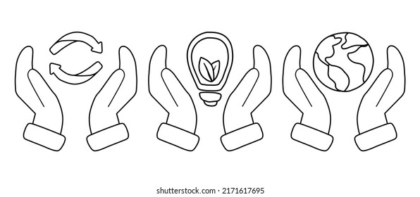 Ecology. Eco line icon recycling. 