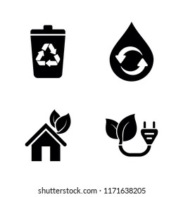 Ecology, ECO. Simple Related Vector Icons Set for Video, Mobile Apps, Web Sites, Print Projects and Your Design. Ecology, ECO icon Black Flat Illustration on White Background.