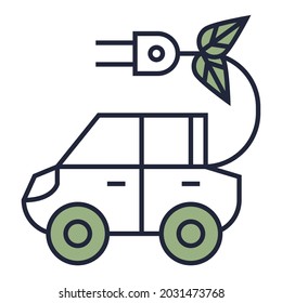 ecology electric car with connector