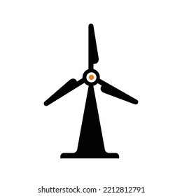 Ecology electric generator wind icon | Black Vector illustration |