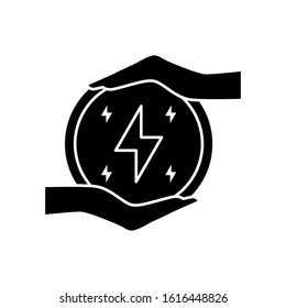 Ecology, electronics, energy, hands, power icon. Can also be used for ecology. Suitable for use on web apps, mobile apps and print media.