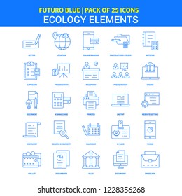 Ecology Elements Icons - Futuro Blue 25 Icon pack