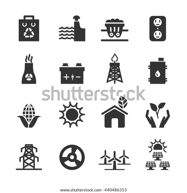 ecology energy icon set\
3, vector eps10.