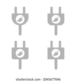 icono de energía ecológica, enchufe, electricidad ecológica, ilustración vectorial
