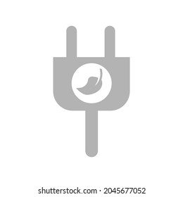 ecology energy icon, socket, ecological electricity, vector illustration