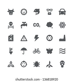 Ecology and energy minimalistic simple icons