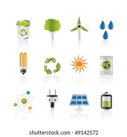 Ecology, energy and nature icons - Vector Icon Set