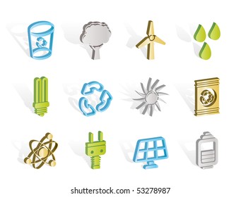 Ecology, energy and nature icons - Vector Icon Set