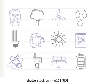 Ecology, energy and nature icons - Vector Icon Set