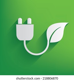 Ecology energy on green background,clean vector