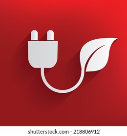 Ecology energy on red background,clean vector
