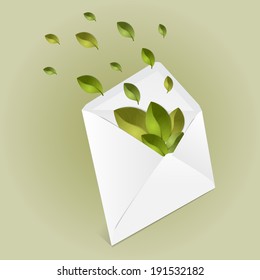 Ecology envelope with leaves