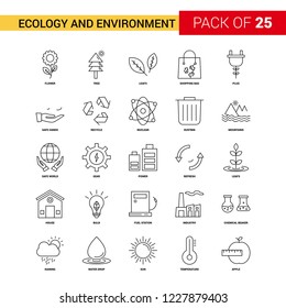 Ecology and Enviroment Black Line Icon - 25 Business Outline Icon Set