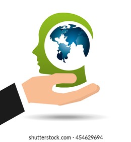 ecology enviromental eco nature isolated, vector illustration