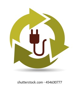 ecology enviromental eco nature isolated, vector illustration