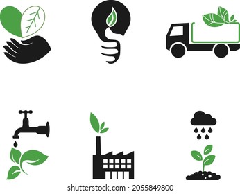 Ecology Enviromental Icons Vector Design