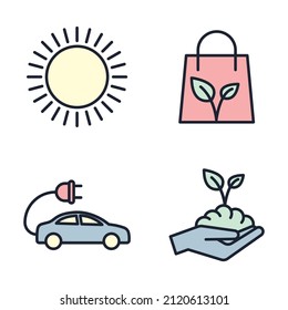 Ecology and Environment elements set icon symbol template for graphic and web design collection logo vector illustration