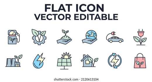 Ecology and Environment elements set icon symbol template for graphic and web design collection logo vector illustration