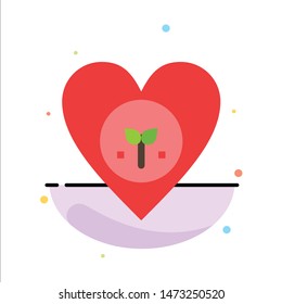 Ecology, Environment, Favorite, Heart, Like Abstract Flat Color Icon Template
