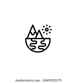 ecology and environment forest earth outline icon and illustration