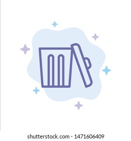 Ecology, Environment, Garbage, Trash Blue Icon on Abstract Cloud Background