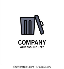 Ecology, Environment, Garbage, Trash Business Logo Template. Flat Color. Vector Icon Template background